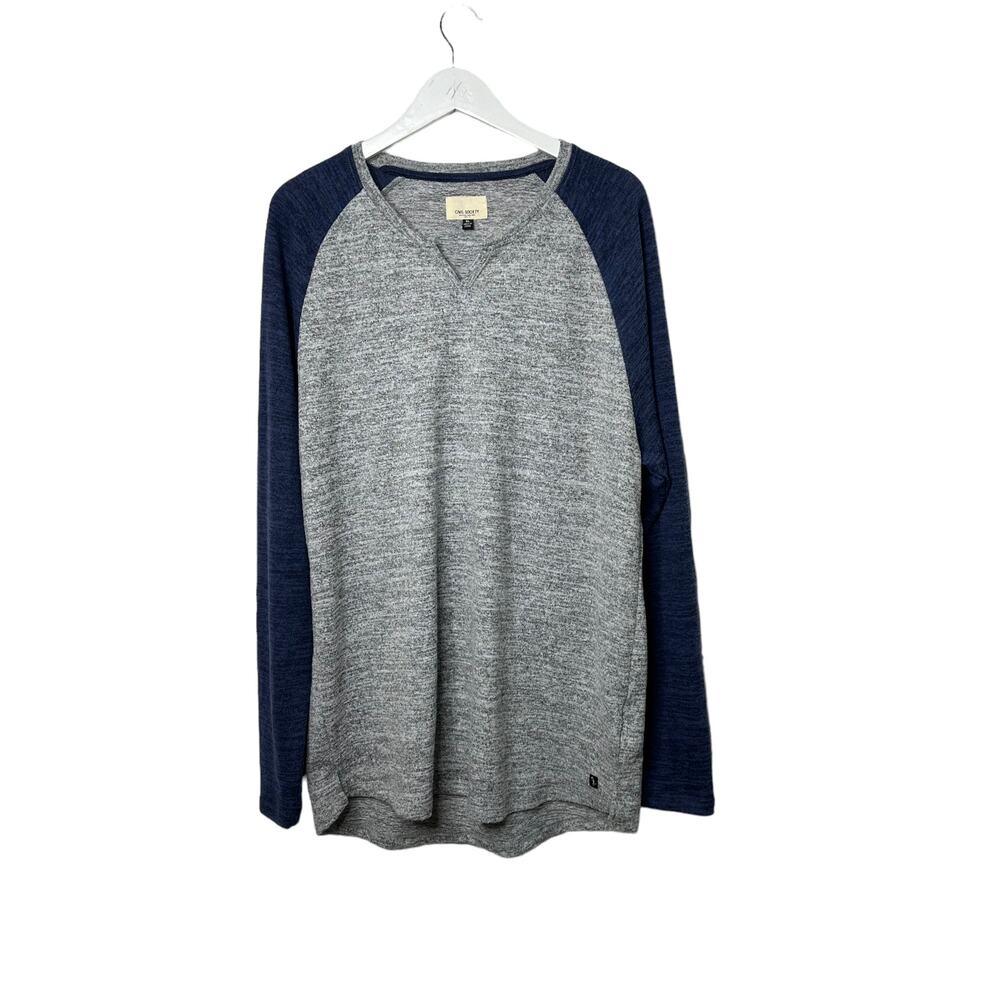 Civil Society Color Block Gray & Blue Soft Long Sleeve Shirt Men's Size XL